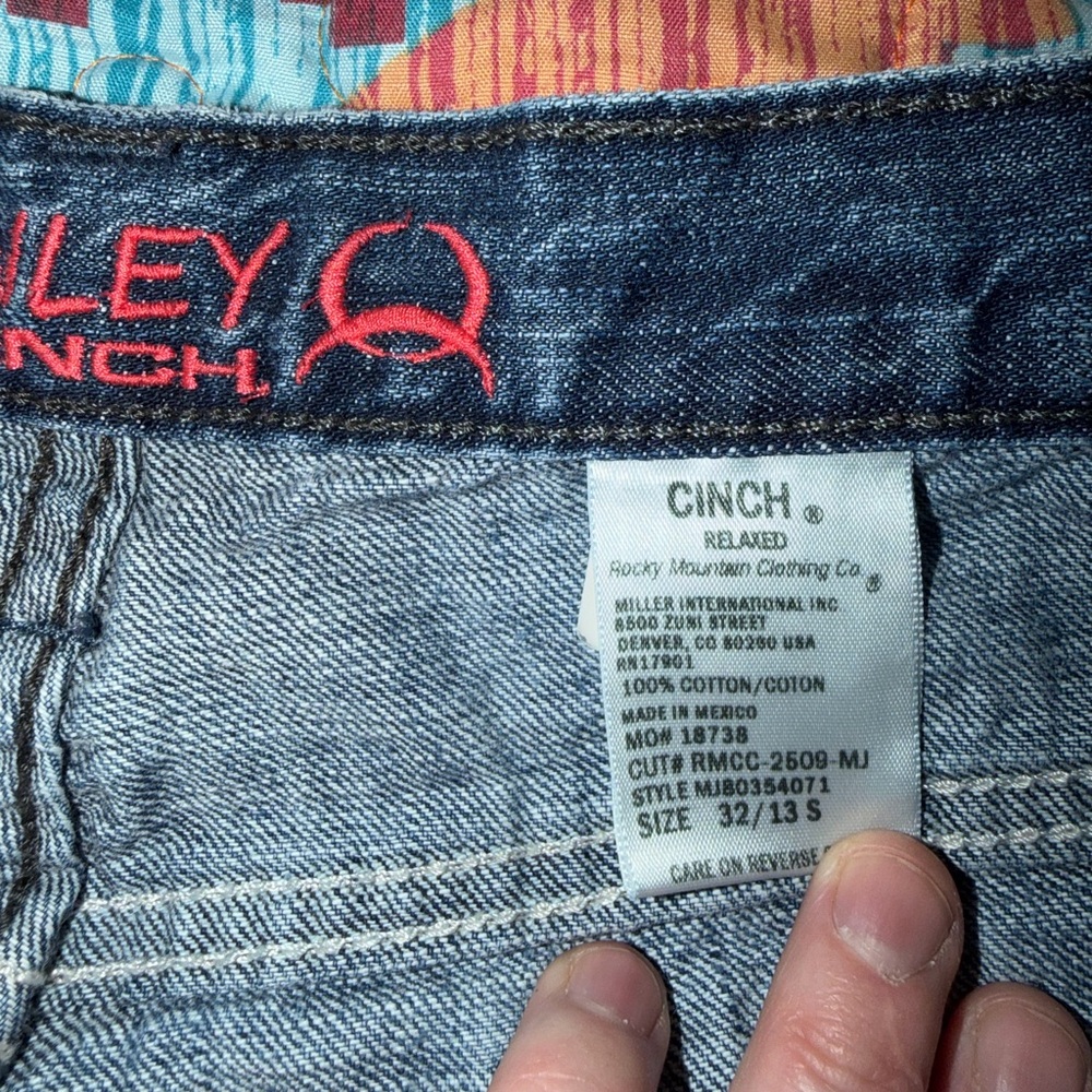 Cinch Blue Denim with Red Embroidery